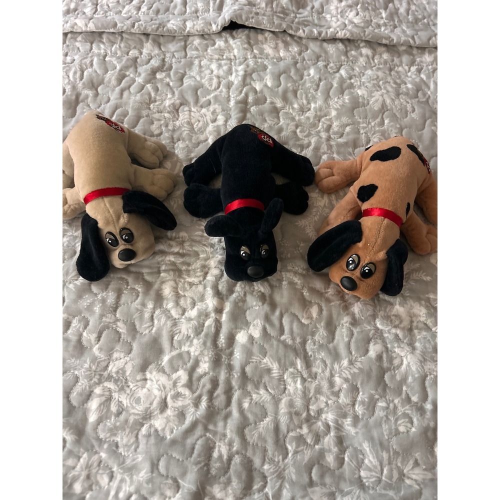 Vintage Set of 3 Tonka Pound Puppies 1986 Plush Stuffed Animals